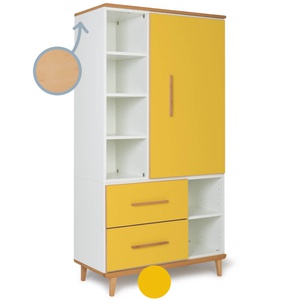 Armario 173 cm 1 puerta 2 cajones NADO Retro acabado haya sunshine yellow