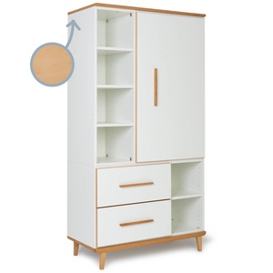 Armario 173 cm 1 puerta 2 cajones NADO Retro acabado haya white