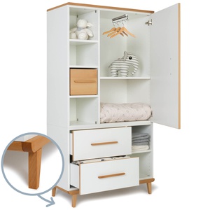 Armario 173 cm 1 puerta 2 cajones NADO Retro acabado haya white