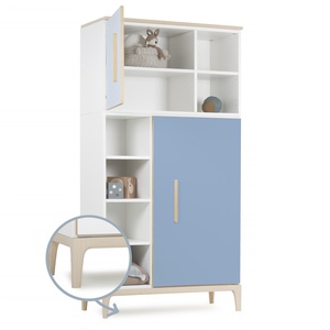 Armario 173 cm 2 puertas NADO Curve acabado fresno sky blue-capri blue