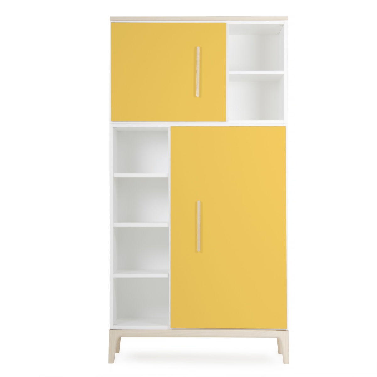Armario 173 cm 2 puertas NADO Curve acabado fresno sunshine yellow 