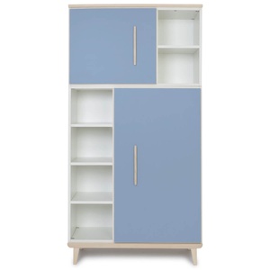 Armario 173 cm 2 puertas NADO retro acabado fresno capri blue