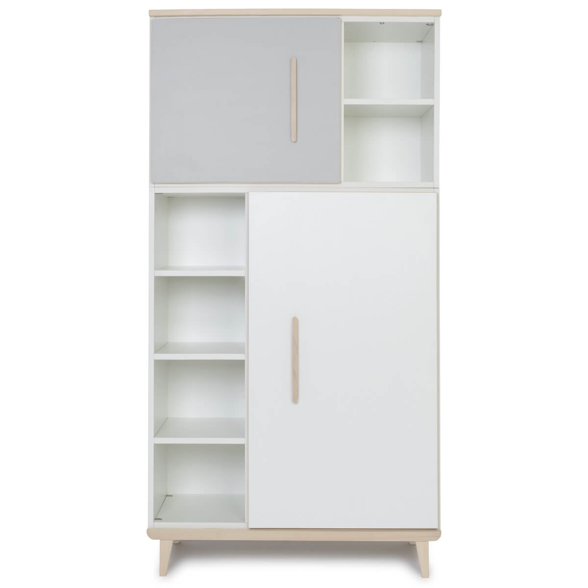 Armario 173 cm 2 puertas NADO retro acabado fresno manhattan grey-white