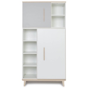 Armario 173 cm 2 puertas NADO retro acabado fresno manhattan grey-white