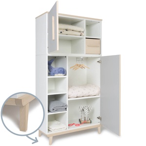 Armario 173 cm 2 puertas NADO retro acabado fresno manhattan grey