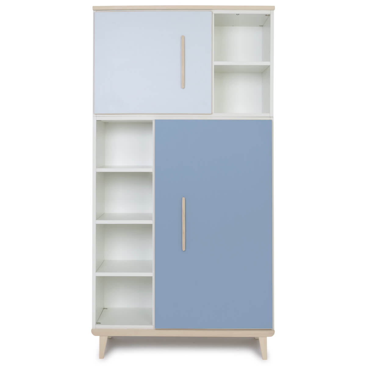 Armario 173 cm 2 puertas NADO retro acabado fresno sky blue-capri blue