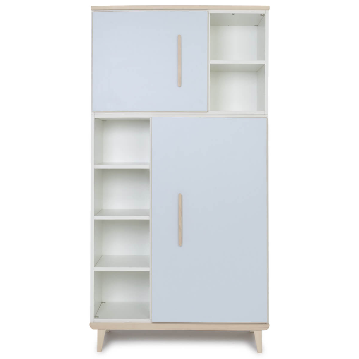 Armario 173 cm 2 puertas NADO retro acabado fresno sky blue