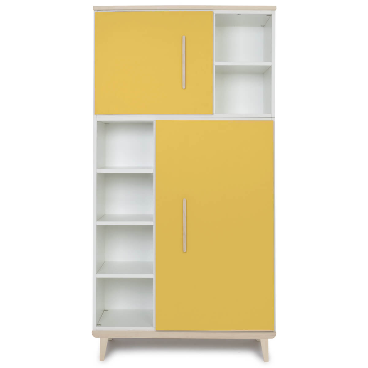 Armario 173 cm 2 puertas NADO retro acabado fresno sunshine yellow 