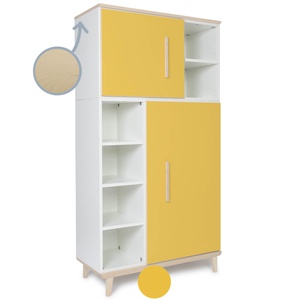 Armario 173 cm 2 puertas NADO retro acabado fresno sunshine yellow 