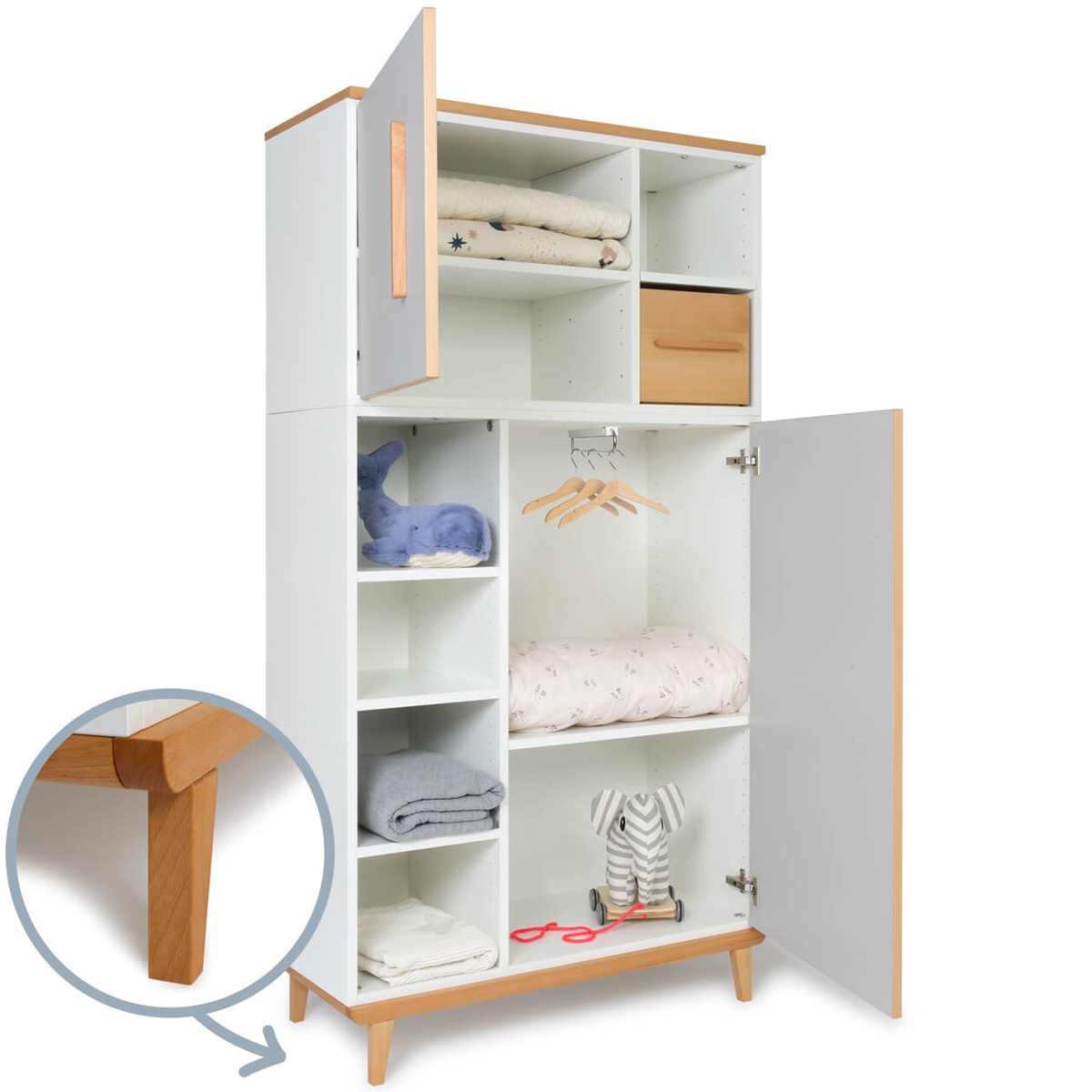 Armario 173 cm 2 puertas NADO Retro acabado haya manhattan grey