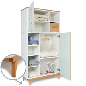 Armario 173 cm 2 puertas NADO Retro acabado haya mint