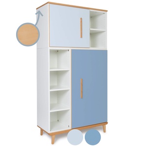 Armario 173 cm 2 puertas NADO Retro acabado haya sky blue-capri blue