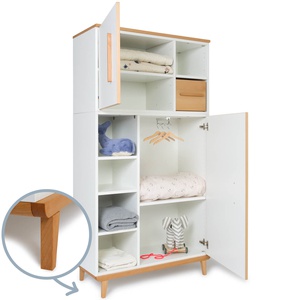 Armario 173 cm 2 puertas NADO Retro acabado haya white