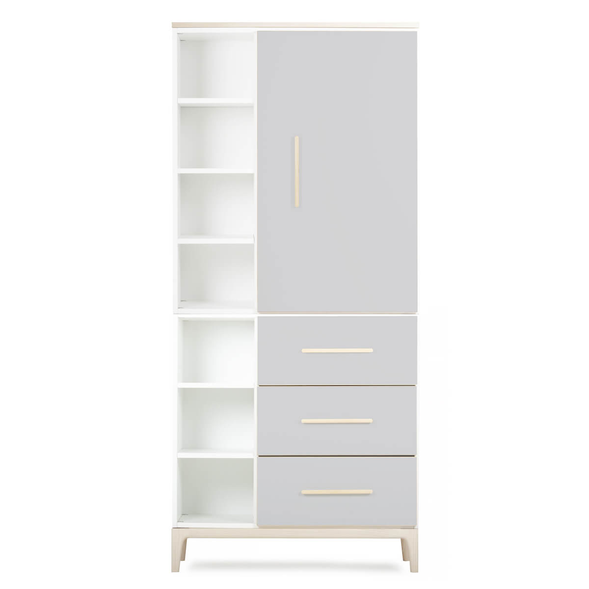 Armario 198 cm 1 puerta 3 cajones NADO Curve acabado fresno manhattan grey