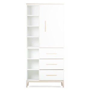 Armario 198 cm 1 puerta 3 cajones NADO Curve acabado fresno white