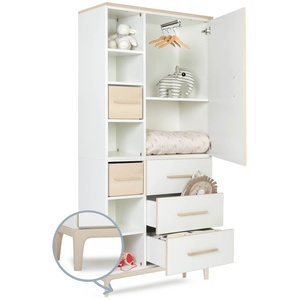Armario 198 cm 1 puerta 3 cajones NADO Curve acabado fresno white
