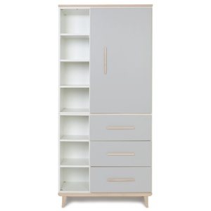 Armario 198 cm 1 puerta 3 cajones NADO Retro acabado fresno manhattan grey