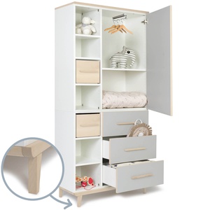 Armario 198 cm 1 puerta 3 cajones NADO Retro acabado fresno manhattan grey