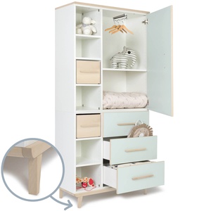 Armario 198 cm 1 puerta 3 cajones NADO Retro acabado fresno mint