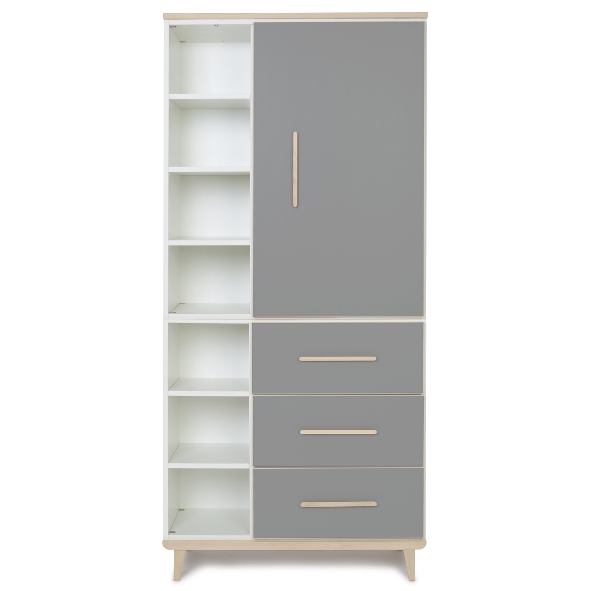Armario 198 cm 1 puerta 3 cajones NADO Retro acabado fresno slate grey