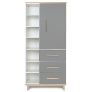 Armario 198 cm 1 puerta 3 cajones NADO Retro acabado fresno slate grey