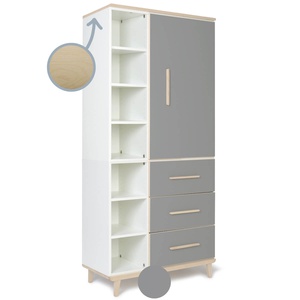Armario 198 cm 1 puerta 3 cajones NADO Retro acabado fresno slate grey