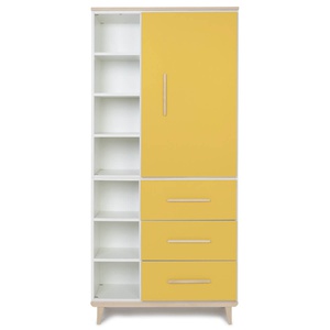 Armario 198 cm 1 puerta 3 cajones NADO Retro acabado fresno sunshine yellow