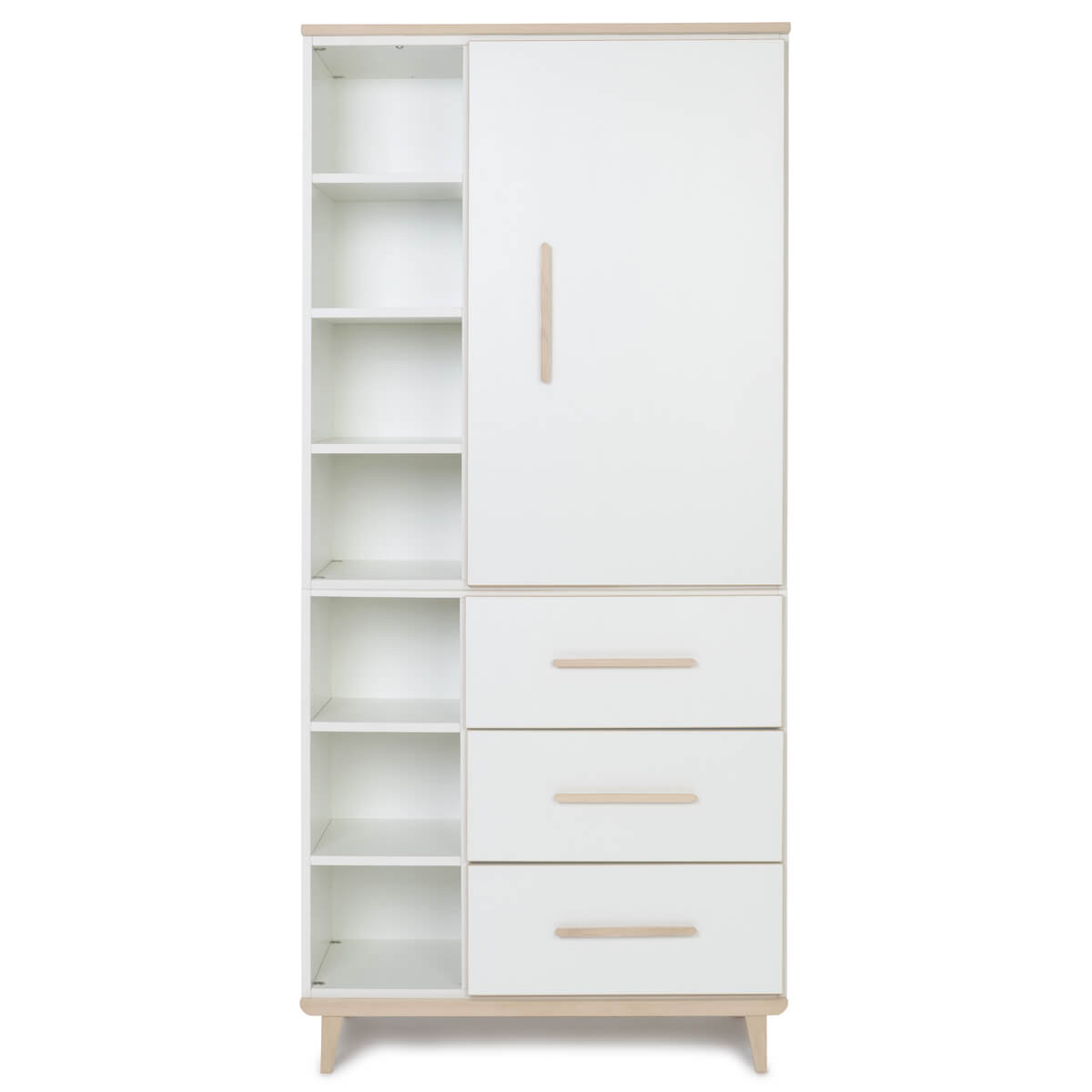 Armario 198 cm 1 puerta 3 cajones NADO Retro acabado fresno white