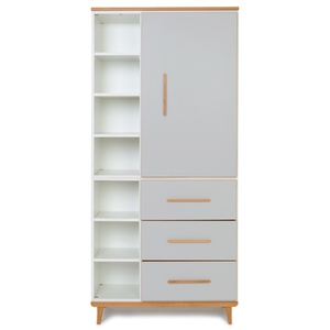 Armario 198 cm 1 puerta 3 cajones NADO Retro acabado haya manhattan grey