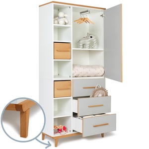 Armario 198 cm 1 puerta 3 cajones NADO Retro acabado haya manhattan grey