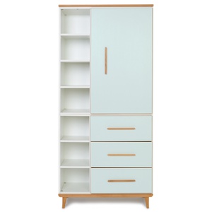 Armario 198 cm 1 puerta 3 cajones NADO Retro acabado haya mint
