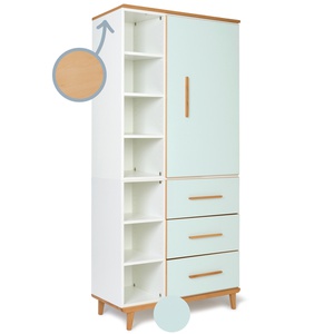 Armario 198 cm 1 puerta 3 cajones NADO Retro acabado haya mint