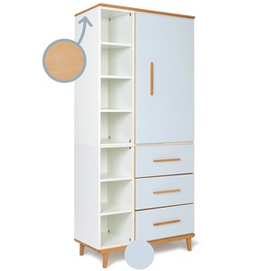 Armario 198 cm 1 puerta 3 cajones NADO Retro acabado haya sky blue