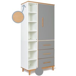 Armario 198 cm 1 puerta 3 cajones NADO Retro acabado haya slate grey