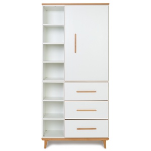 Armario 198 cm 1 puerta 3 cajones NADO Retro acabado haya white