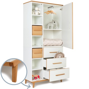 Armario 198 cm 1 puerta 3 cajones NADO Retro acabado haya white