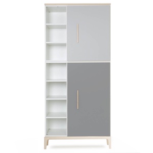 Armario 198 cm 2 puertas NADO Curve acabado fresno manhattan grey-slate grey