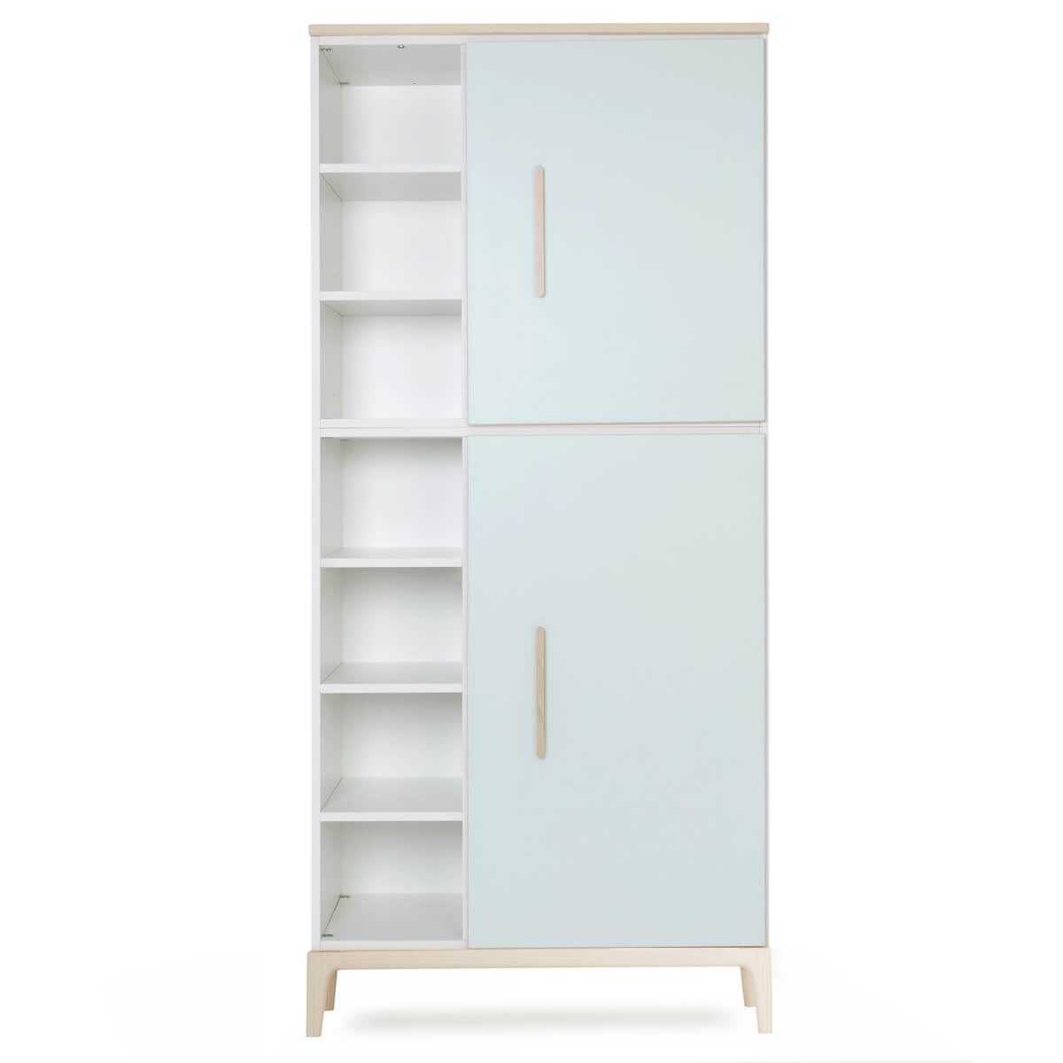 Armario 198 cm 2 puertas NADO Curve acabado fresno mint
