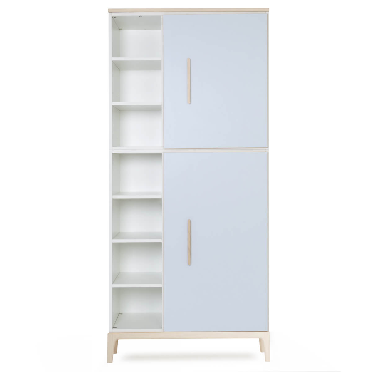 Armario 198 cm 2 puertas NADO Curve acabado fresno sky blue