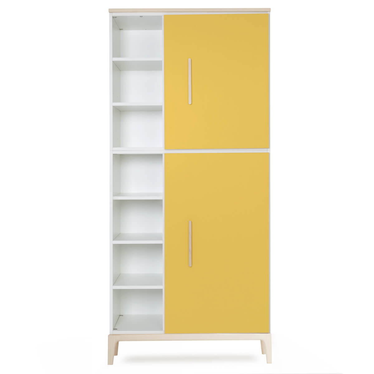 Armario 198 cm 2 puertas NADO Curve acabado fresno sunshine yellow