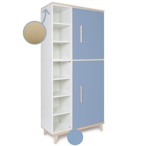 Armario 198 cm 2 puertas NADO Retro acabado fresno capri blue
