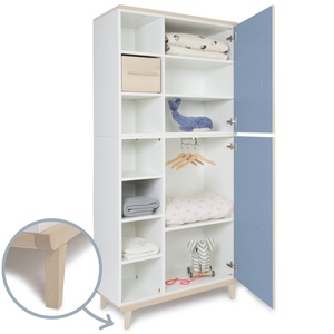 Armario 198 cm 2 puertas NADO Retro acabado fresno capri blue