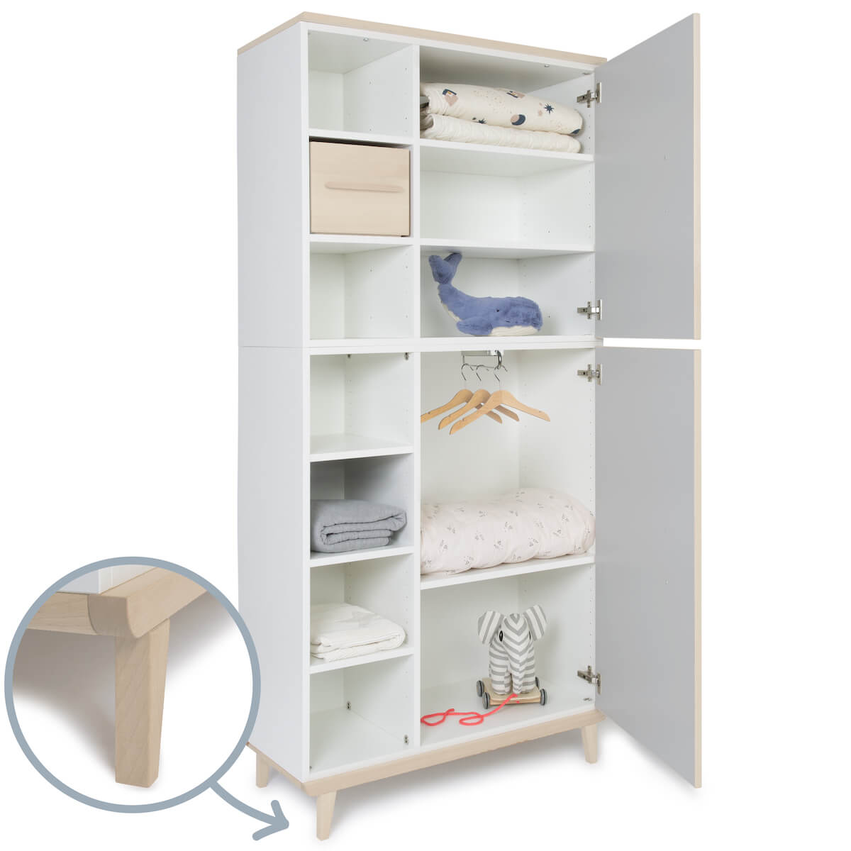 Armario 198 cm 2 puertas NADO Retro acabado fresno manhattan grey