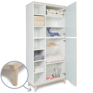 Armario 198 cm 2 puertas NADO Retro acabado fresno mint