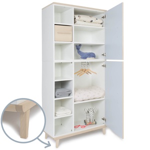Armario 198 cm 2 puertas NADO Retro acabado fresno sky blue