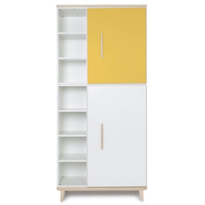 Armario 198 cm 2 puertas NADO Retro acabado fresno sunshine yellow-white