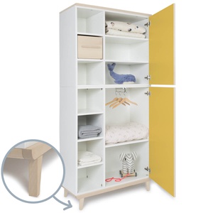 Armario 198 cm 2 puertas NADO Retro acabado fresno sunshine yellow