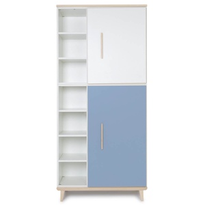 Armario 198 cm 2 puertas NADO Retro acabado fresno white-capri blue