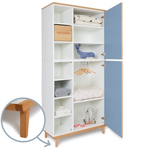 Armario 198 cm 2 puertas NADO Retro acabado haya capri blue