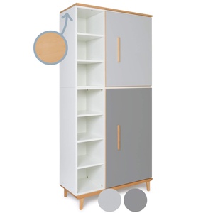 Armario 198 cm 2 puertas NADO Retro acabado haya manhattan grey-slate grey